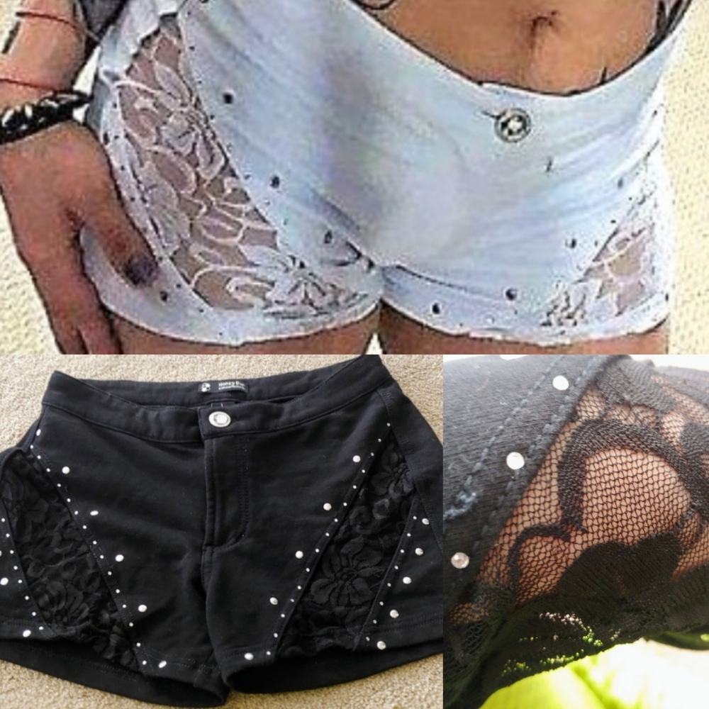 Moleton butt lifting shorts black see through lace